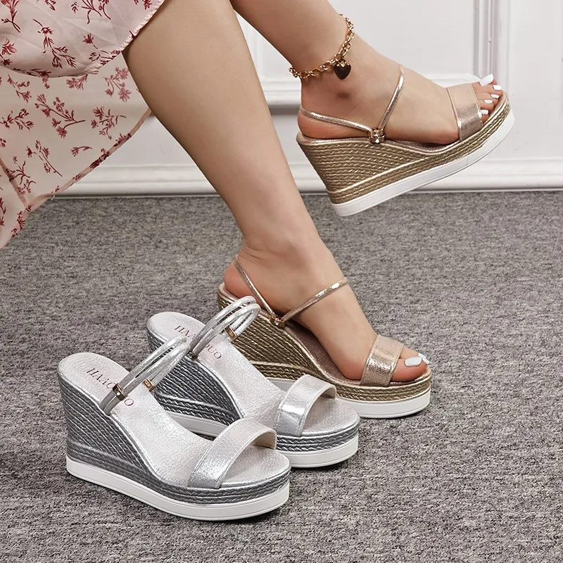 Women Summer Wedge Heel Sandals Designer Platform Sandals Strap Open Toe Chunky Bottom Casual Shoes 2024  Heels Women Sandalias