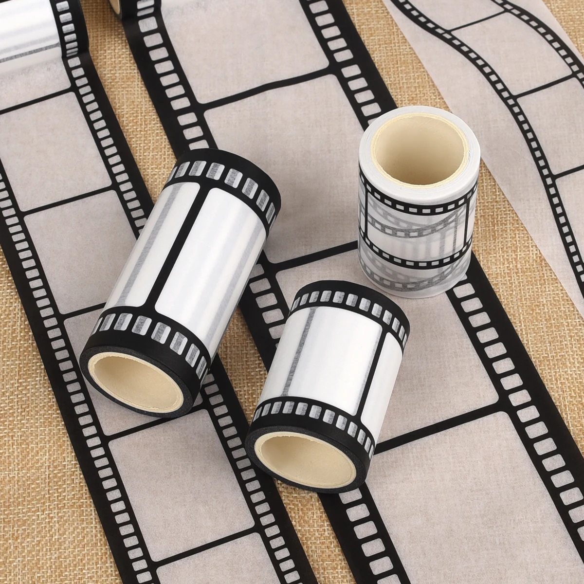 Retro Film Theme Black and White Camera Film Washi Tape Memories movie reel stickers Scrapbooking Masking Tape for Photo Album