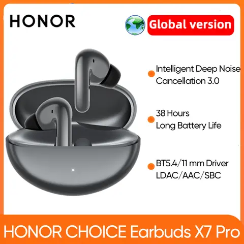 HONOR CHOICE Earbuds X7 Pro Global Version 50dB Active Noise Reduction TWS Wireless EarBuds 520mAh BT 5.4 LDAC IP 54 Headphone