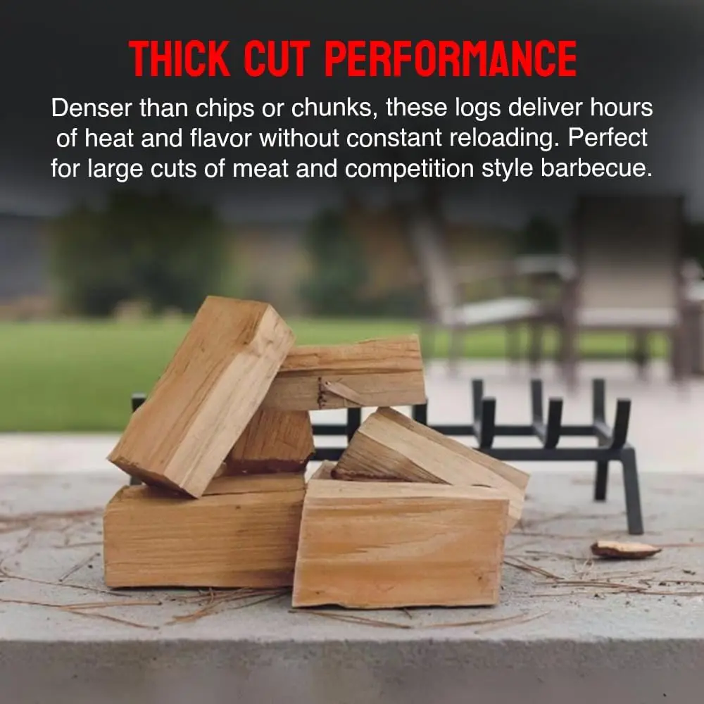 Smoking Wood Mini Splits, 6-Inch Hickory Logs for Ovens & Grills, USA Made, 12-17 lbs.