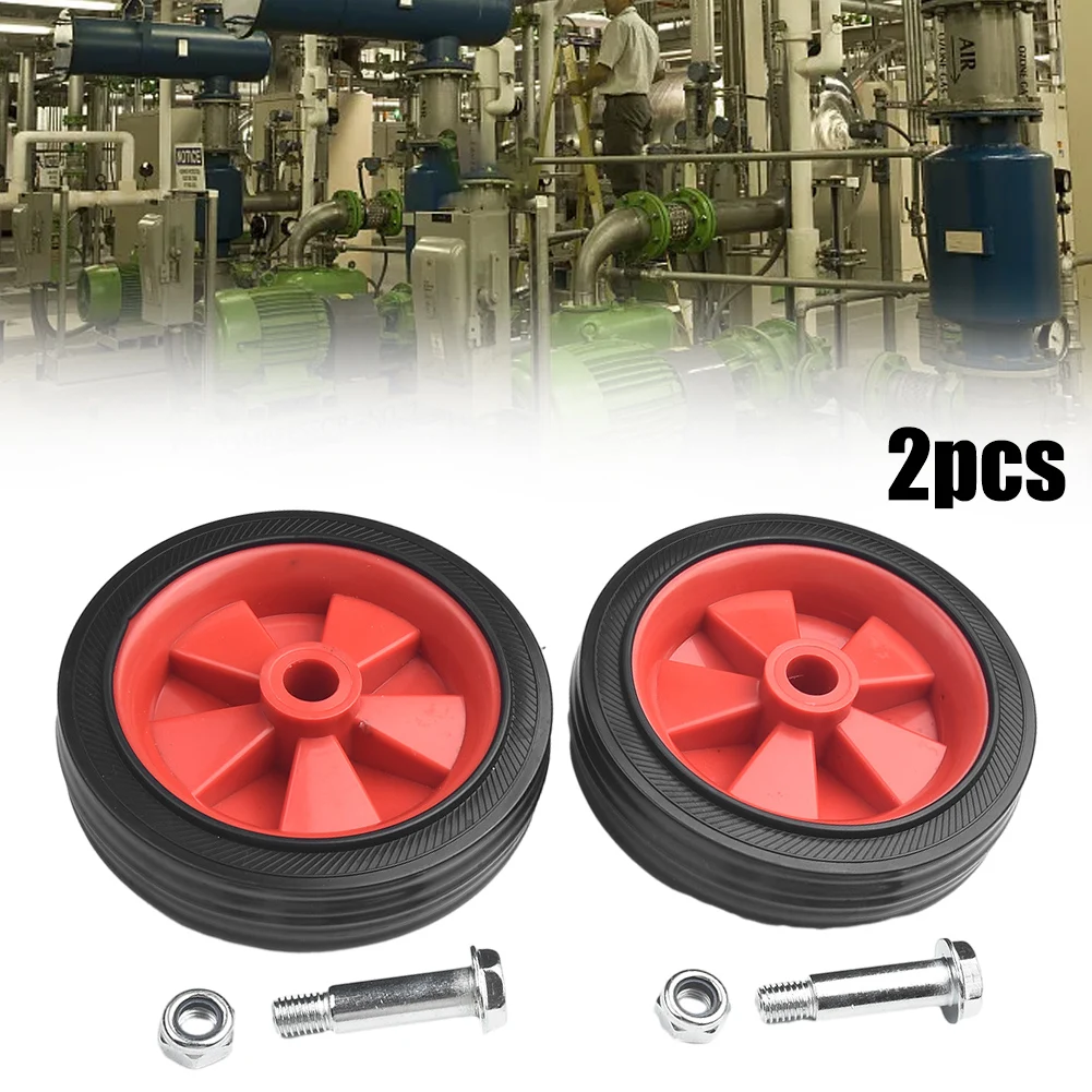2Pcs Air Compressor Wheel Replacement Absorption Non-Slip 5-6Inch Shockproof Air Compressor Accessories Caster Wheels