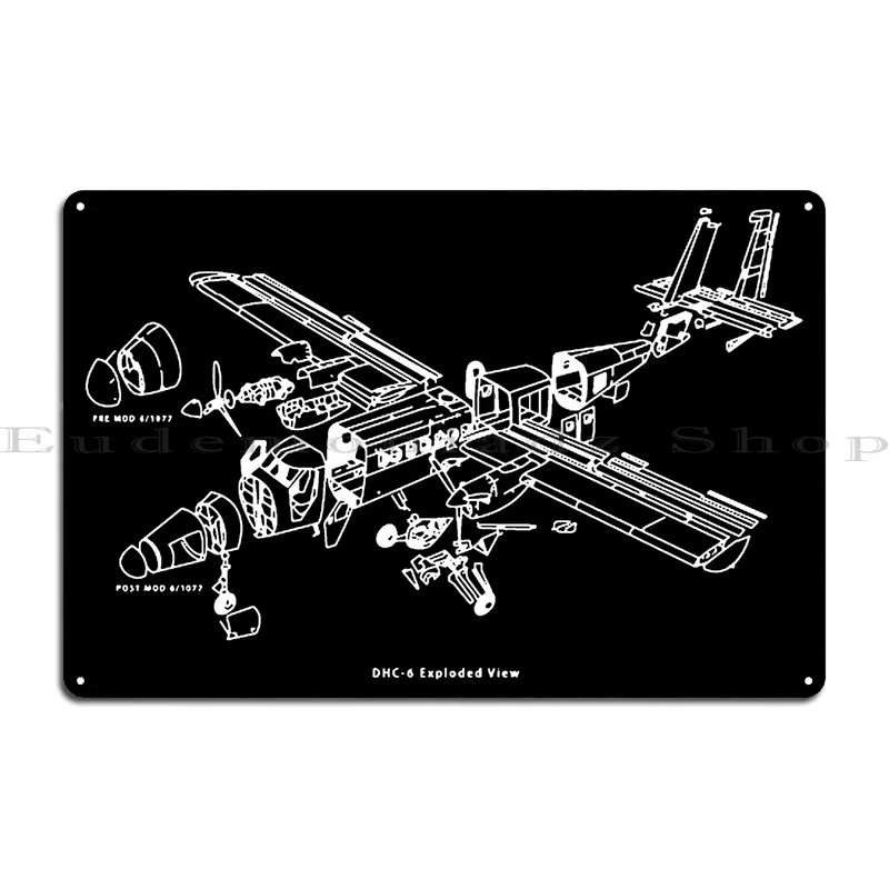 Exploded Twin Otter Scott4031 Metal Plaque Iron Cinema Cinema Garage Party Tin Sign Poster