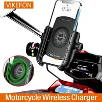 Motorcycle Phone Holder Wireless Charger Moto Motorbike Mirror Mobile Stand Support USB Fast Wireless Charging Cellphone Mount