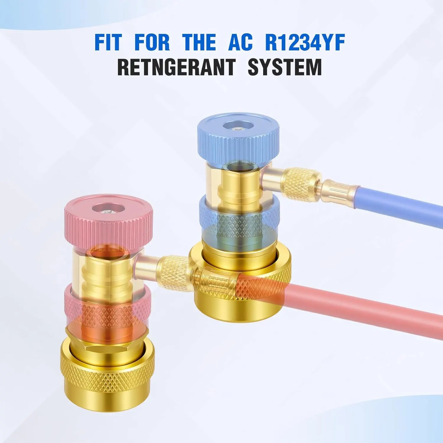

2Pcs A/C R134a To R1234yf Conversion Kit,Quick Adapter Adjustable Highandlow Voltage Connector,For Air Conditioner