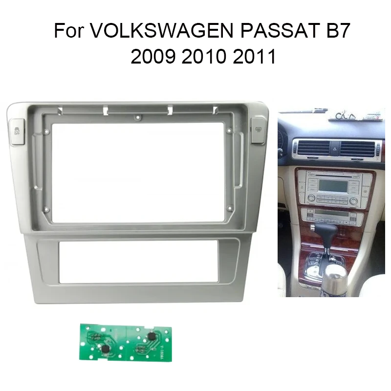 Kit de marco de Radio de coche para VOLKSWAGEN, VW PASSAT B7, 2009, 2010, 2011, Panel de tablero de instalación estéreo, Fascia, bisel, placa frontal