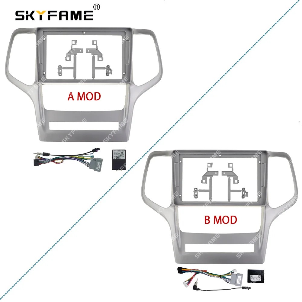 SKYFAME Car Frame Fascia Adapter Canbus Box Decoder Android Radio Dash Fitting Panel Kit For Jeep Grand Cherokee RST Laredo