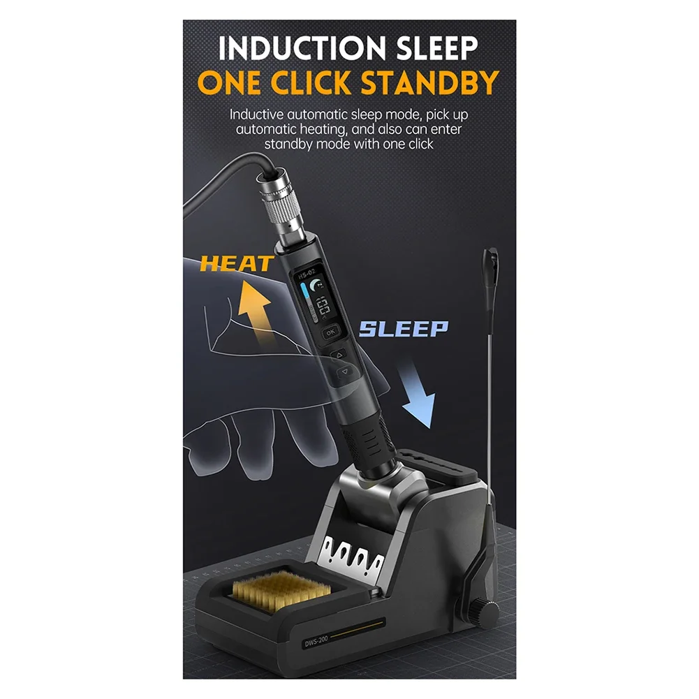 Imagem -04 - Kits de Temperatura Constante hs 02b Conjunto Kits de Temperatura Constante Ferro de Solda Elétrico Inteligente hs 02b Calor Interno