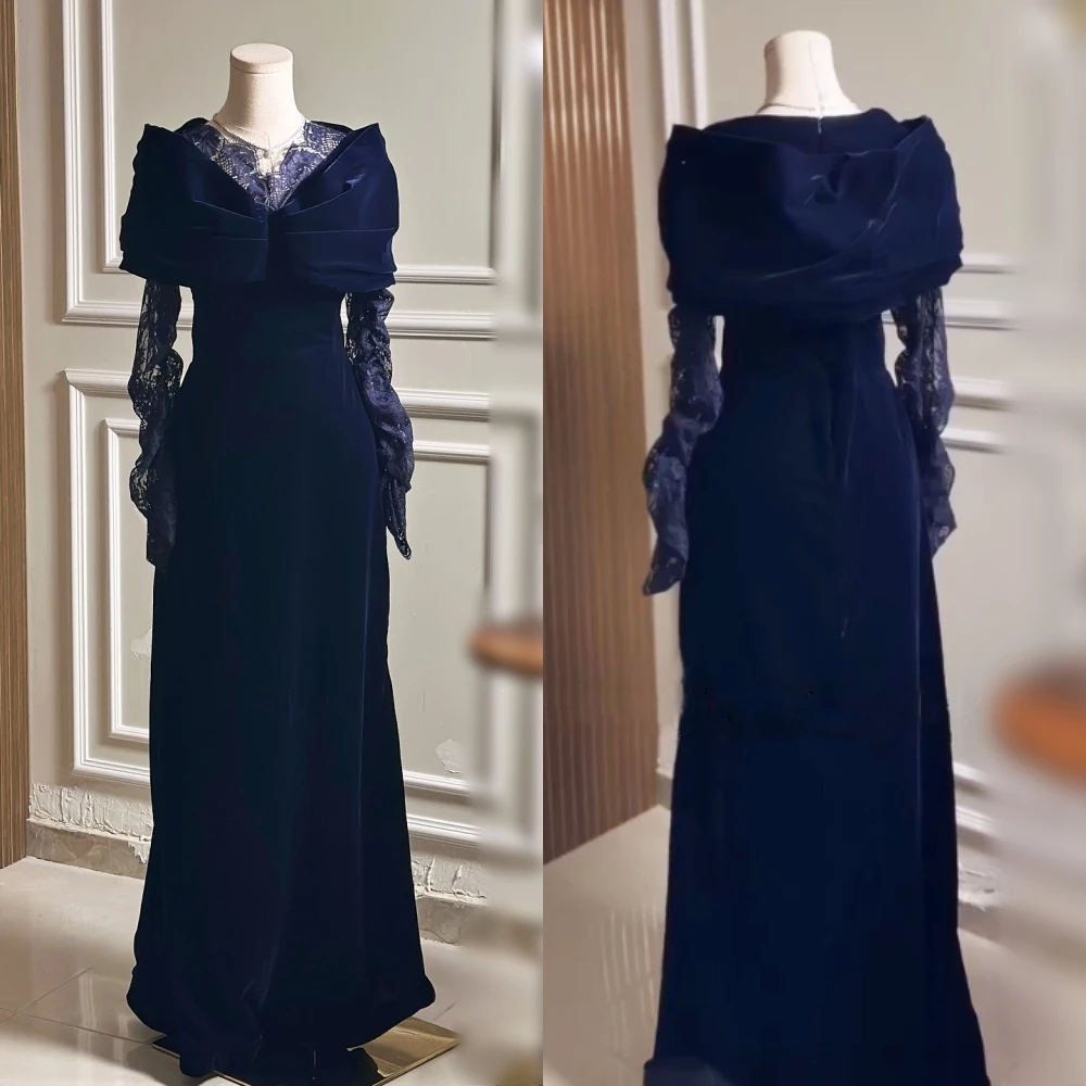 Customized Formal Evening Dress Pleat Lace Off-the-shoulder Long Dresses Bespoke Occasion Classic Elegant Party Wedding