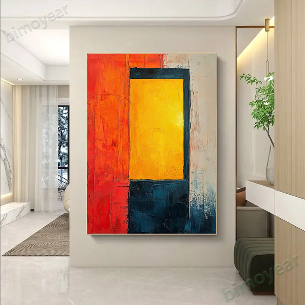 

100% hand drawn orange abstract oil painting original wall painting home living room decoration paint interior aesthetics