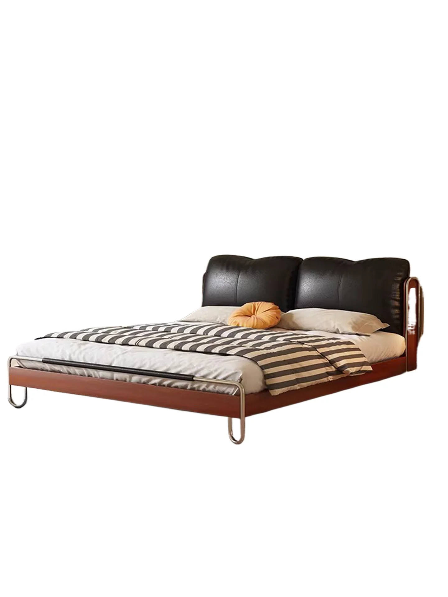 

Second-hand romantic shadow , leather solid wood home Bauhaus small apartment master bedroom French vintage soft bag 2025 new