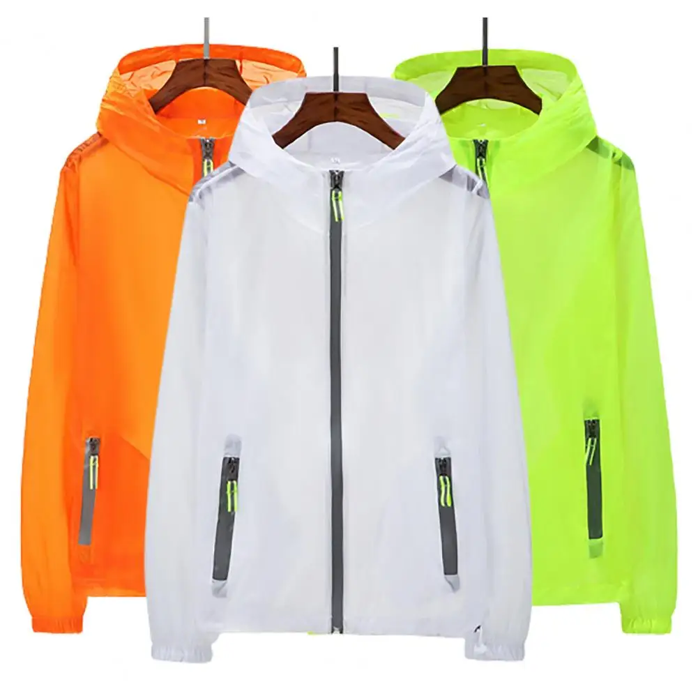 

Sun Protection Jacket Reflective Strip Hooded Summer Sunscreen Coat Long Sleeves Anti-UV Thin Fishing Camping Men Coat