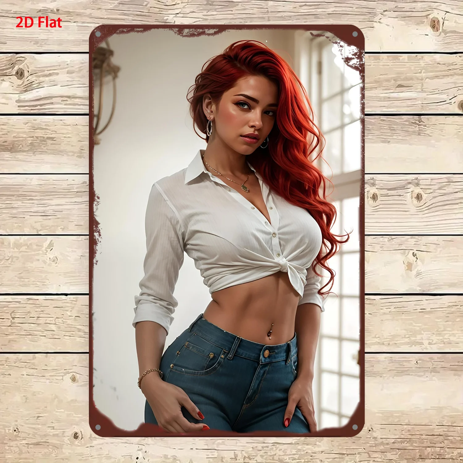 2D Metal Sign, 8x12 Inch, High Rigidity, Modern Art for Women Theme, Durable Wall Art for Studio, Shop, Bar, Club Gift