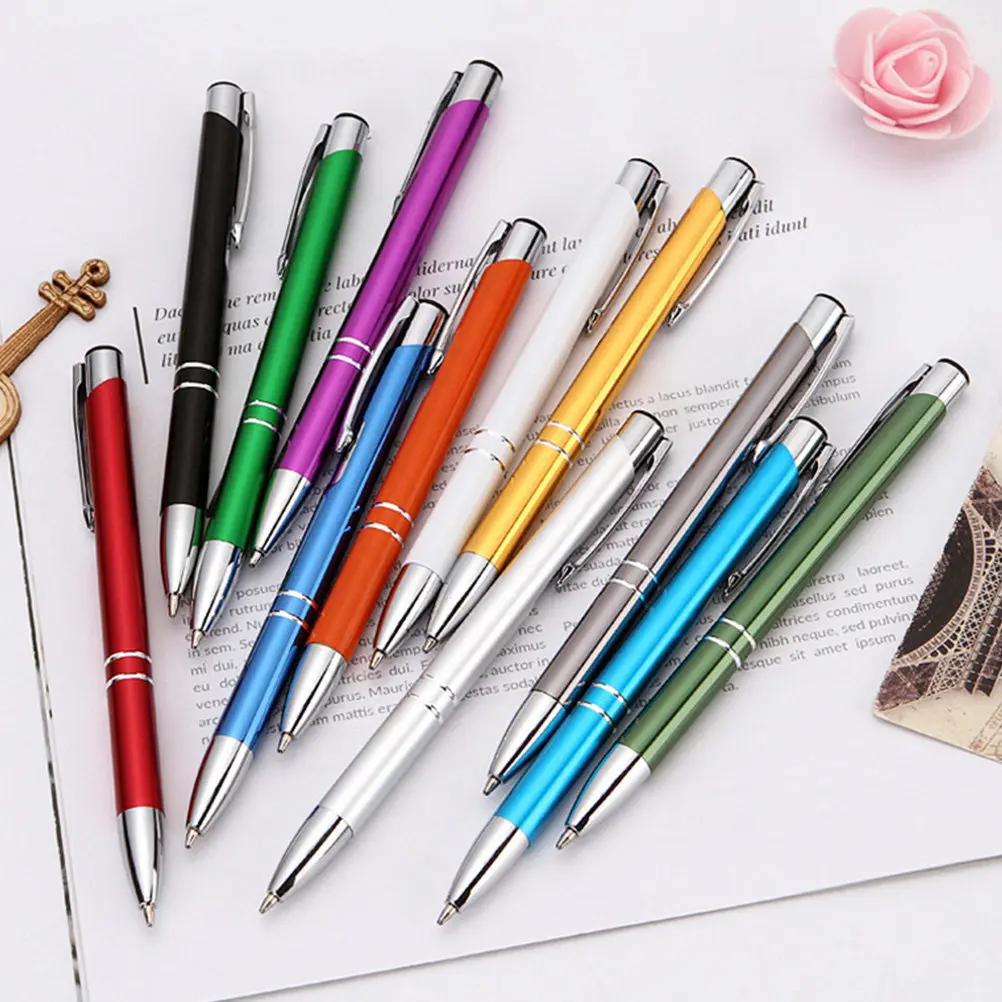 10-canetas-esferograficas-retrateis-vibrantes-com-corpo-metalico-e-fluxo-de-tinta-suave-ideais-para-estudantes-criancas-anotacoes-de-trabalho-escolar-e-escritorio
