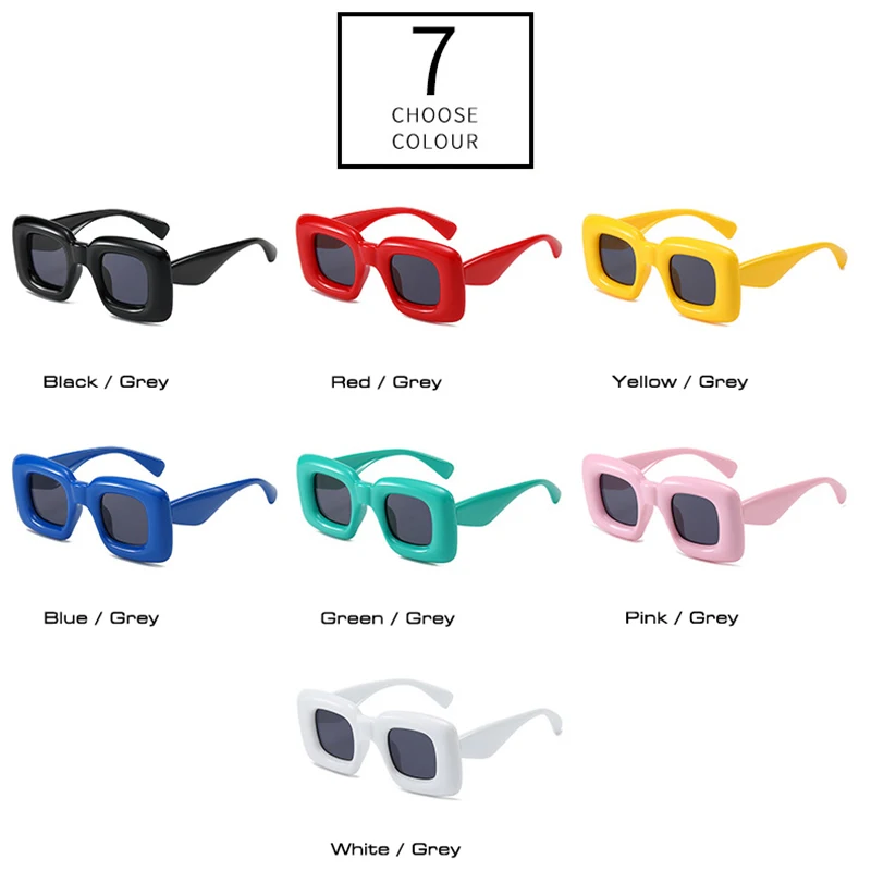 SO&EI Retro Y2K Candy Color Women Luxury Sunglasses Fashion Brand Designer Unique Wide Legs Men Punk Trending Sun Glasses UV400