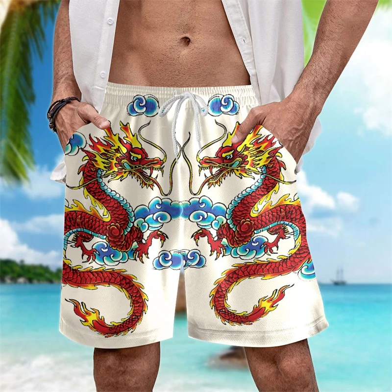 

Trend Dragon Graphic Short Pants Fashion Summer Streetwear Mens 3D Printed Beach Shorts Cool Hip Hop Oversized Kids Swim Trunks