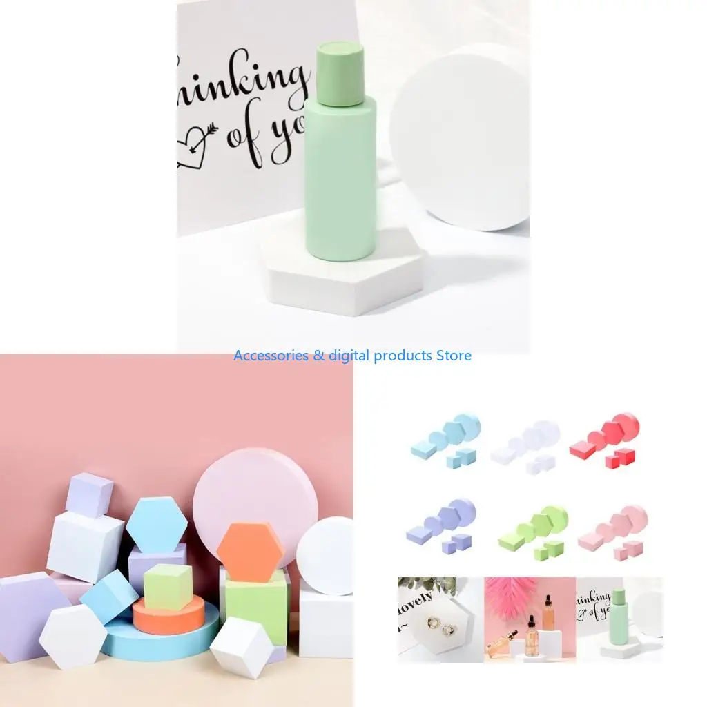 77JD Geometry Photo Props Cube Ornaments Jewelry Props Morandi Color Decor