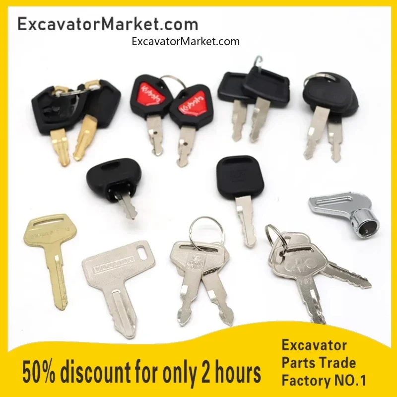 

complete set of keys excavator for komatsu pc cat hitachi hyundai kobelco sany kato xcmg kubota sumitomo doosan daewoo dh pc ex