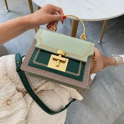 2023 New Fashion Pathwork PU Leather Women Crossbody Bags Vintage Shoulder Messenger Bag Ladies Clutch Casual Totes Female Purse