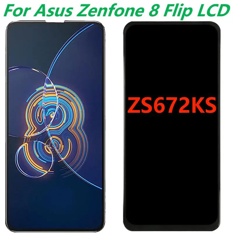 

Original AMOLED 100% Tested 6.67 For Asus Zenfone 8 Flip ZS672KS LCD Display Touch Screen Digitizer Assembly Replacement Parts