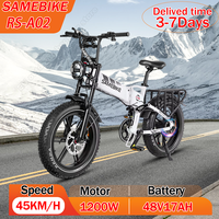 RS A02 Electric Bike 1200W Powerful Motor 48V17AH Battery Hydraulic Brake E-bike 20*4.0 inch Fat Tire Mountain Electric Bicycle
