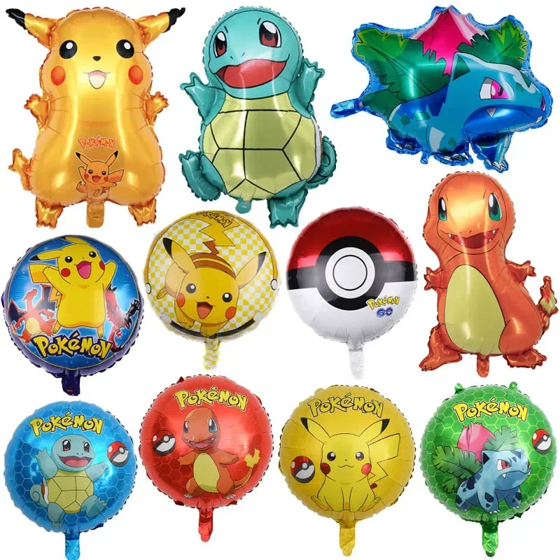 1pcs Pokemon Foil Balloon Pikachu Squirtle Charmander Kids Birthday Decoration Balloon Baby Shower Party Decor Supplies Globos