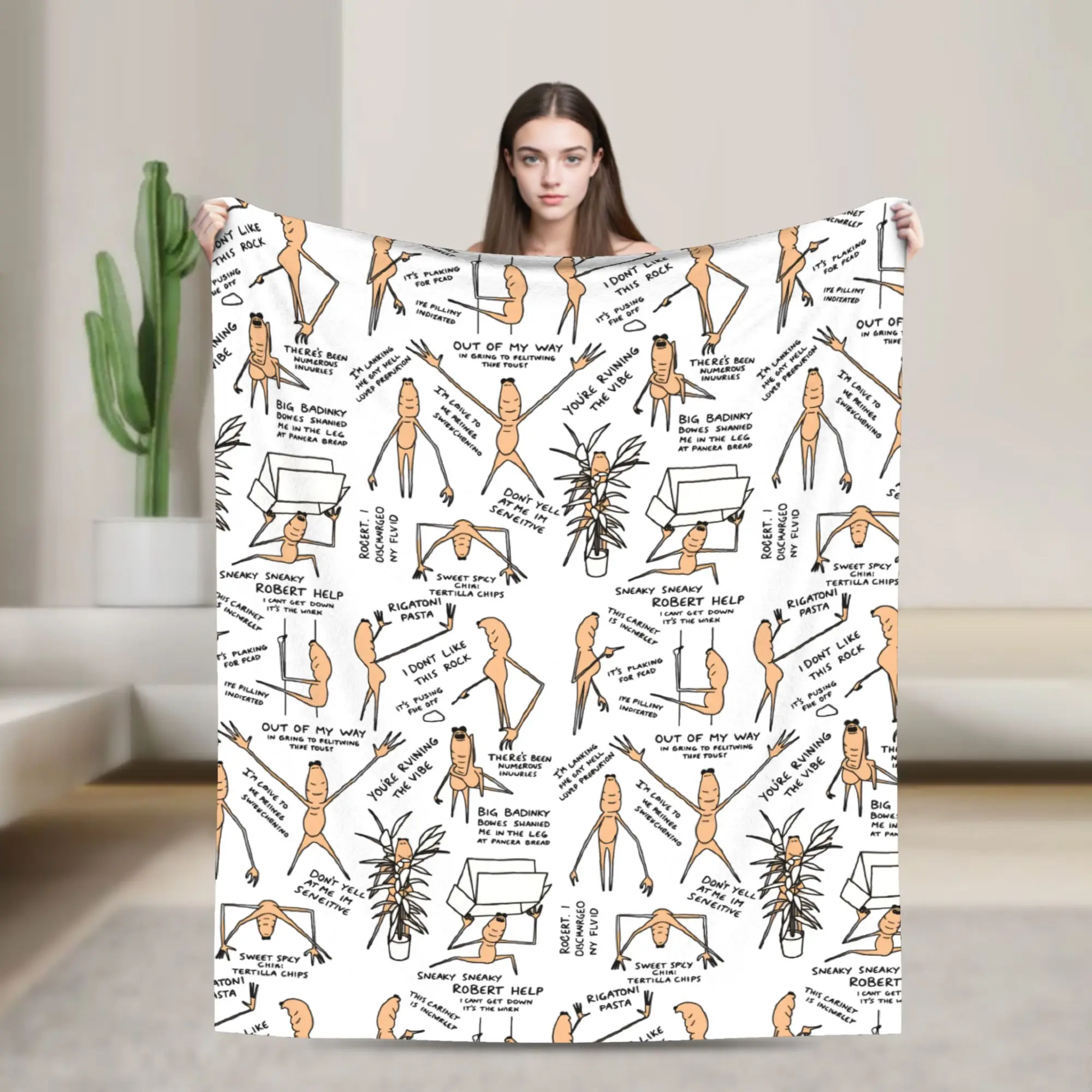Marcus The Worm Meme Brain Rot  Blankets Coral Fleece Plush Autumn/Winter Soft Throw Blanket for Bedding Couch Plush Thin Quilt