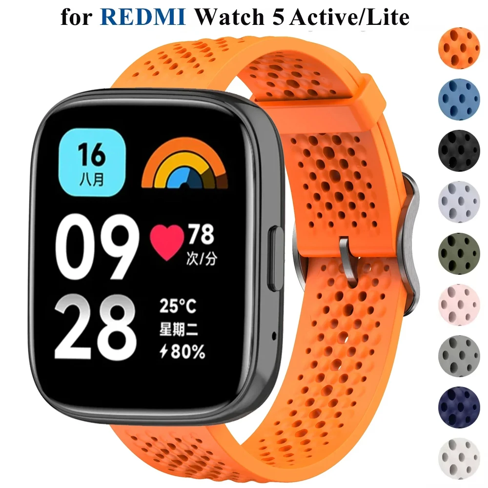 

Силиконовый ремешок для Xiaomi Redmi Watch 5 Active, сменный ремешок 22 мм, браслет для часов Redmi Watch 5 Lite Correas, ремешки для часов