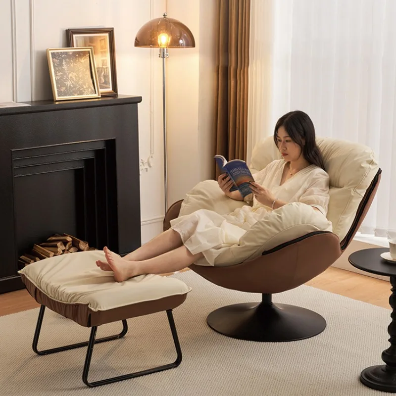 

Modern simple single eggshell living room home designer retro casual rotation