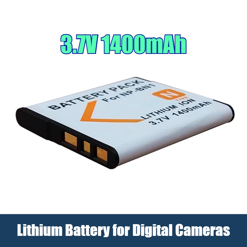 Bateria de lítio para câmeras digitais 3.7V 1400mAh para Sony DSCW310 W320 W330 W350 TX55 TX66