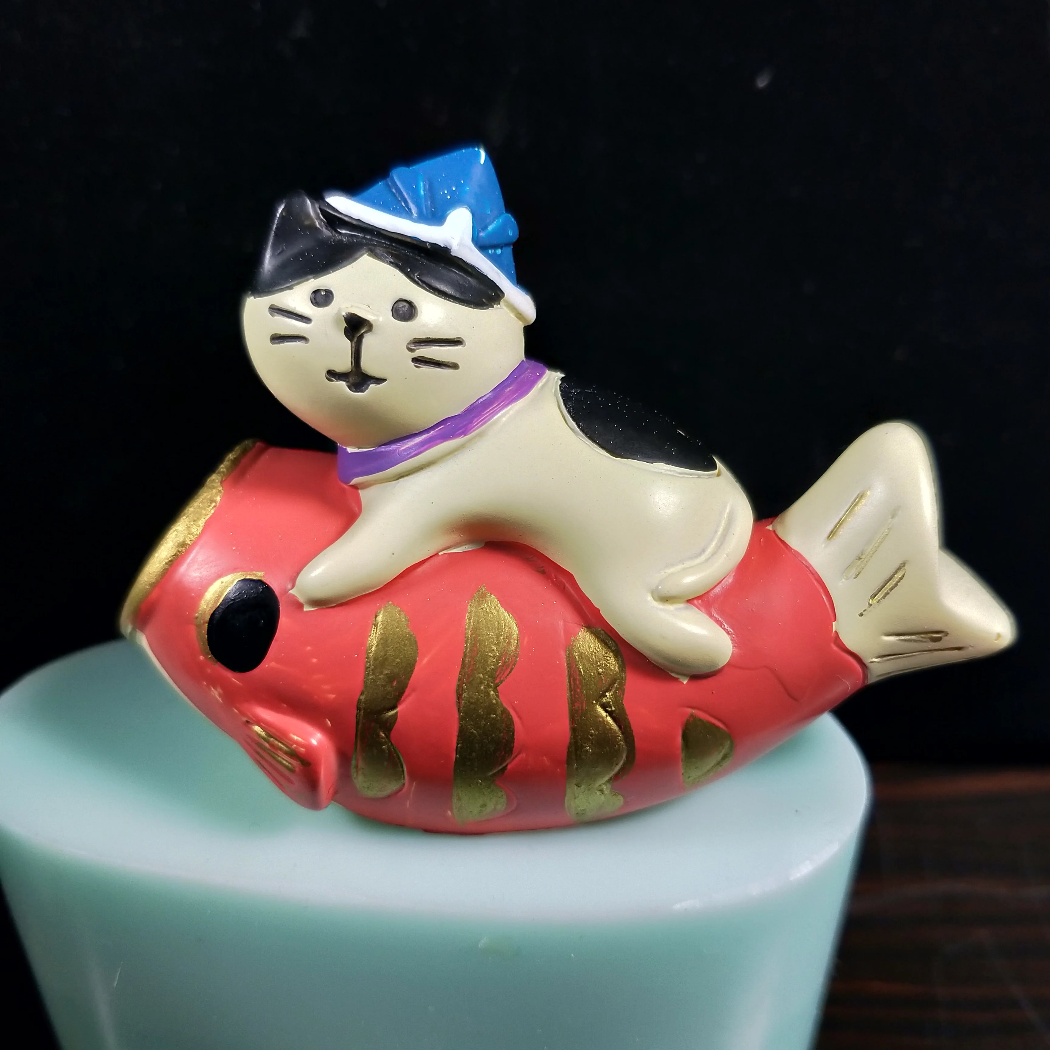 Fondant Mould Mold Silicone Clay Mold Embed Molds Cat Riding a Fish Ornaments Resin DW0172 PRZY Silicone Silicone Rubber