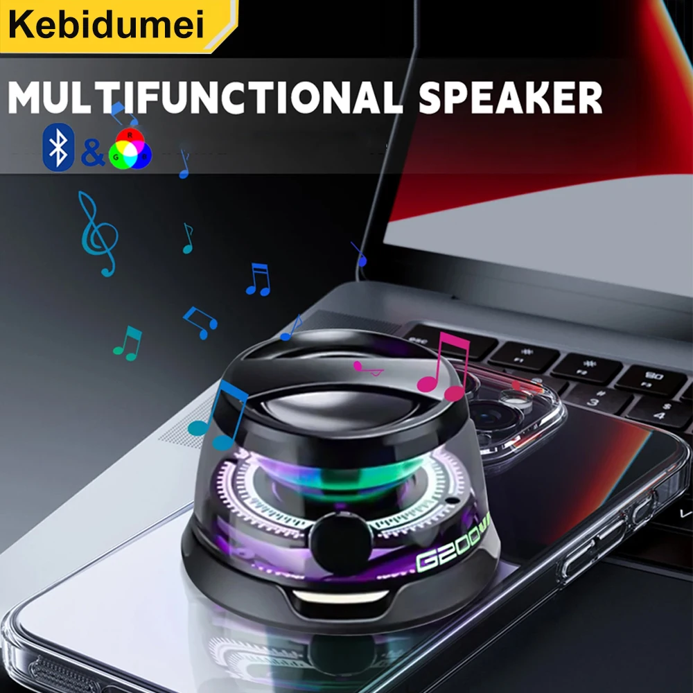 Уличный магнитный динамик, беспроводной Bluetooth-динамик, портативный мини-динамик для путешествий с цветным RGB-подсветкой, аудиоадаптер, держатель для телефона