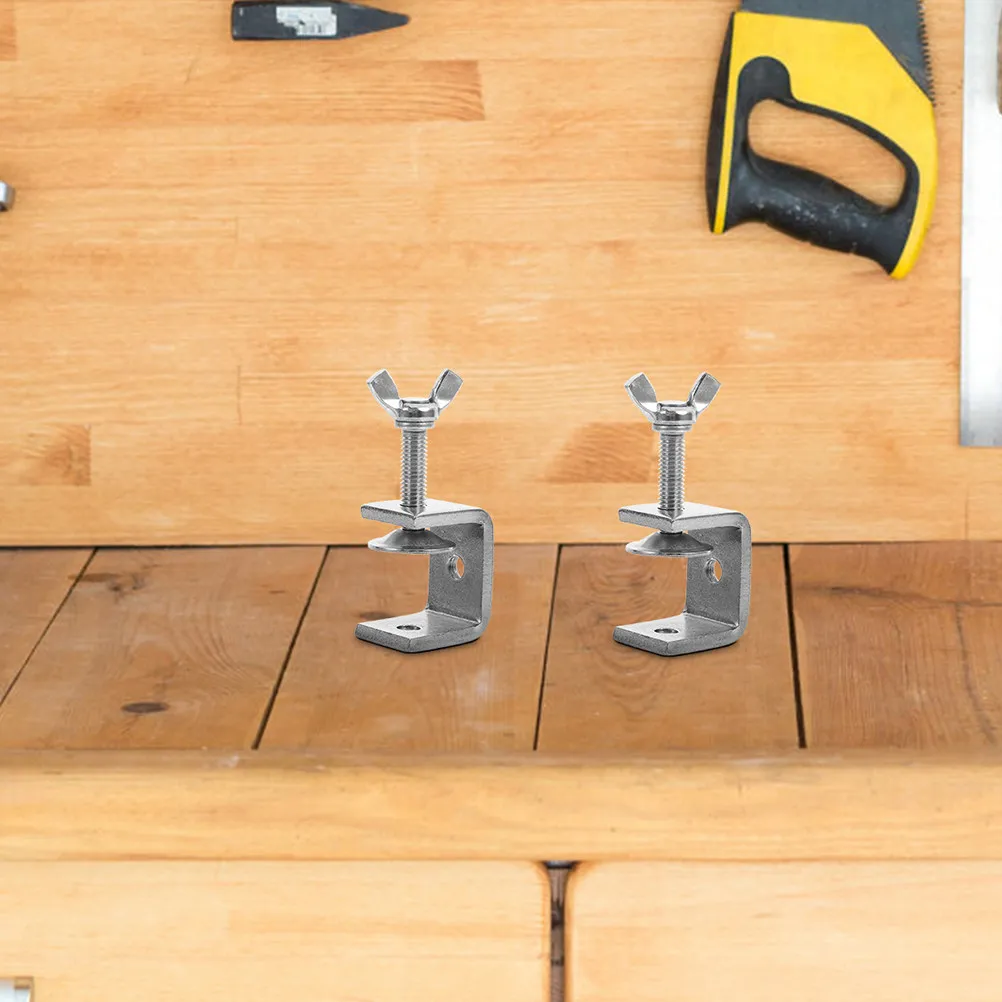 Mini Stainless Steel C Clamps 4 Piece Heavy Duty U Clamps for Woodworking Metal Quick Clamping