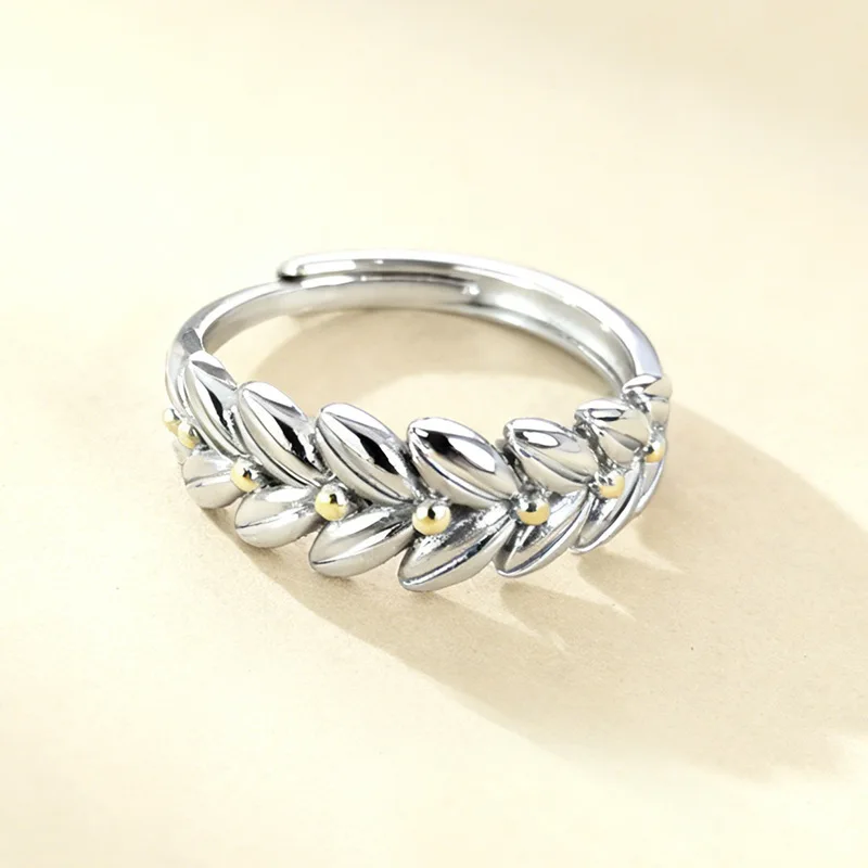 

Серебряные кольца 925 пробы с листьями для женщин, регулируемые, штабелируемые, для помолвки и свадьбы, хромированные, оптовая продажа, гипоаллергенные