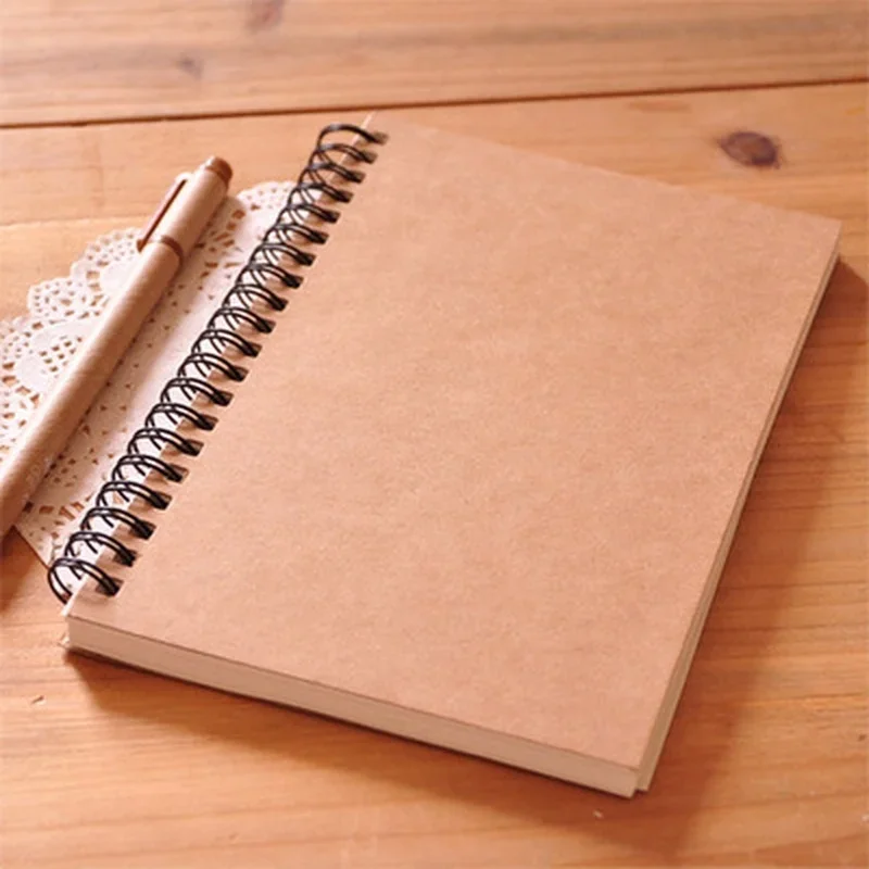 DIY Vintage Kraft Paper Sketchbook Notebook For Painting Drawing Kids Gift Korean Stationery School Supplies Student