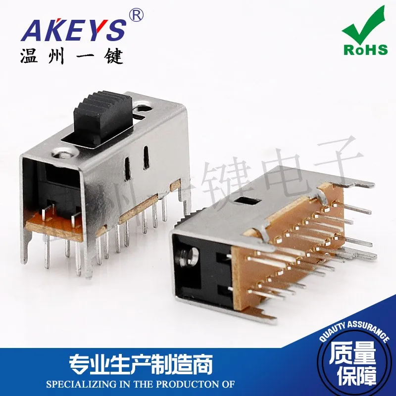 10 PCS SS-43D01 (4p3t) Handle Height 14/9/5 Double Row 3-Speed 16-Leg Vertical Toggle Slide Switch Radio
