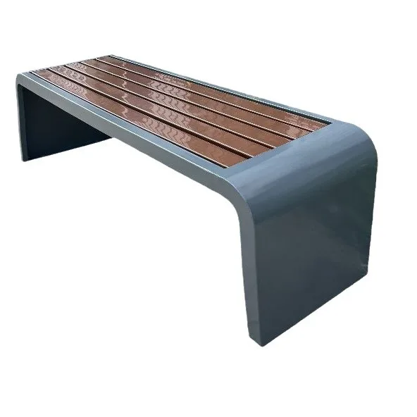 

Park chair outdoor bench, anti-corrosion stainless steel, leisure outdoor community shopping mall courtyard, solid wood bench