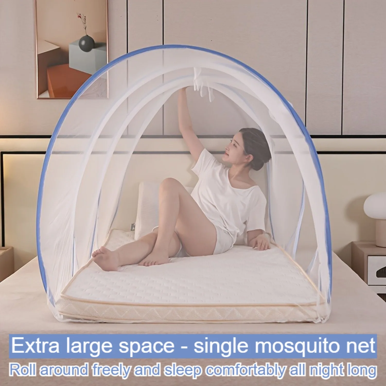 1 Piece Mosquito Net Convenient Anti Mosquito Travel Single Door Folding Mosquito Net Home Portable Adjustable Mesh Sleeping Net