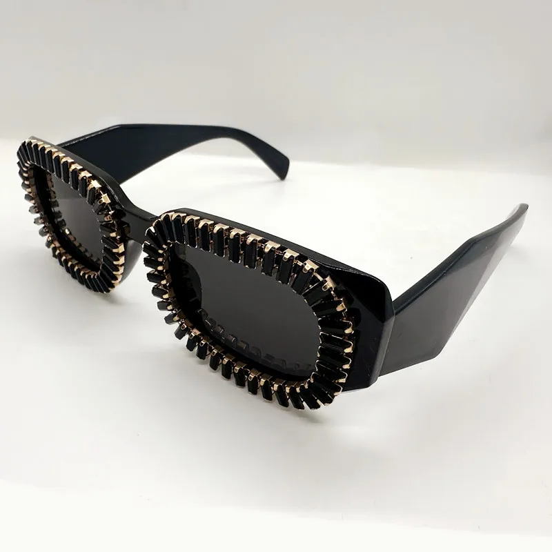 Neue 2026 Bunte Quadratische Diamant Sonnenbrille Frauen Mode Ozean Objektiv Strass Shades UV400 Sonnenbrille Weibliche Brillen Gafas – Detail 5