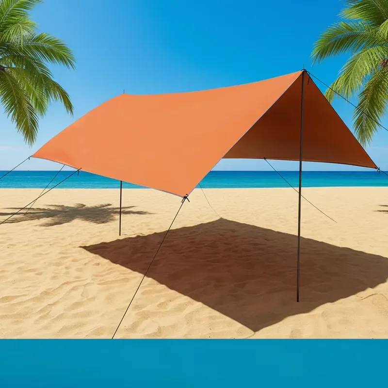 Portable Outdoor Camping Hammock with Waterproof Beach Awning Tent Tarp