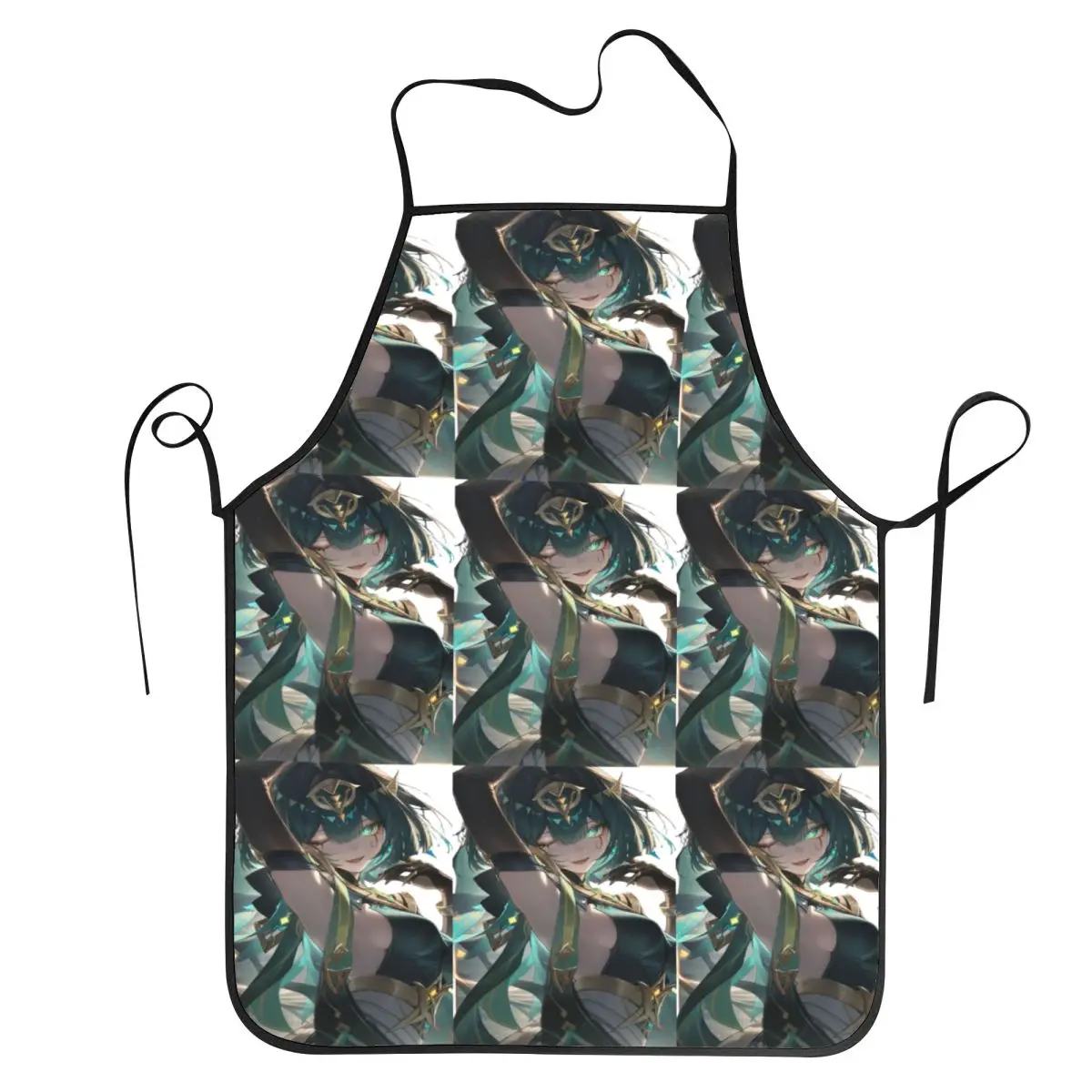 Genshin Impact Nefer Armpit Leak Apron Chef Cuisine Tablier Waterproof Bib Kitchen Cleaning Pinafore for Women Men Painting