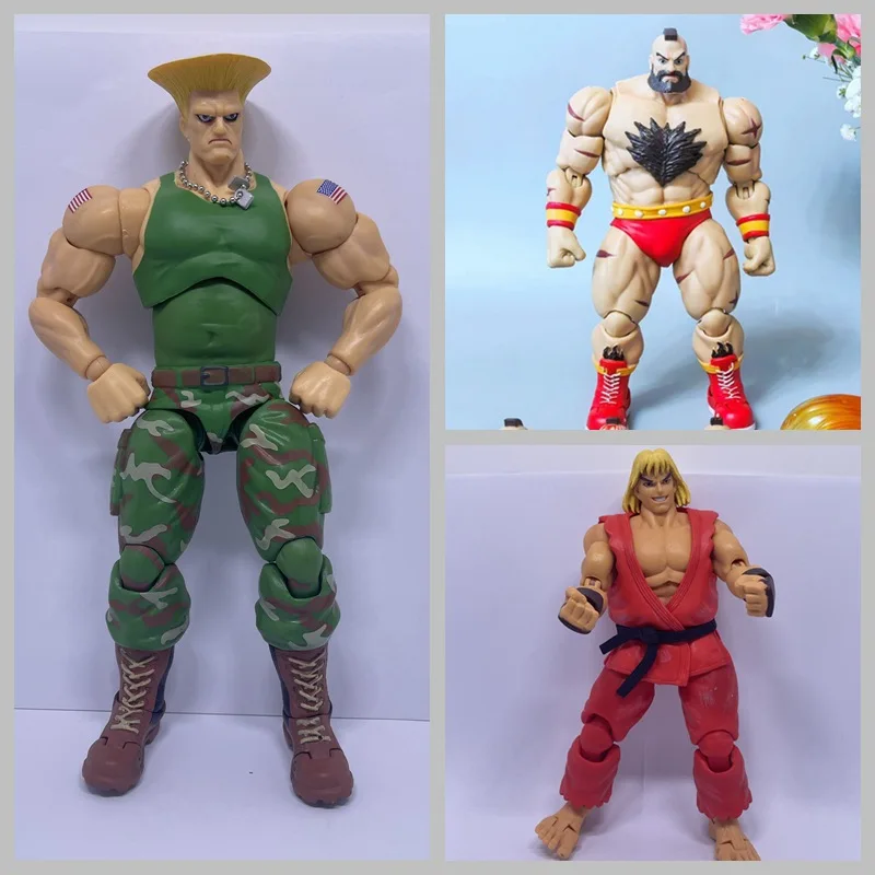 

21 см упакованная фигурка King Of Fighters Street Fighter 2 ST Zangief Ken Guile подвижная игрушка Коллекционная модель из ПВХ GK Подарки