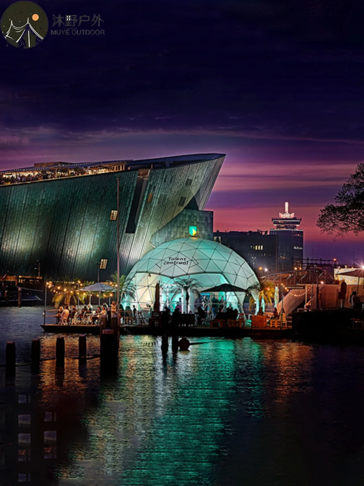 Camp, hotel, tent, overnight stay, wooden house, B&B, leisure and entertainment tent, catering tent, large space, shade room