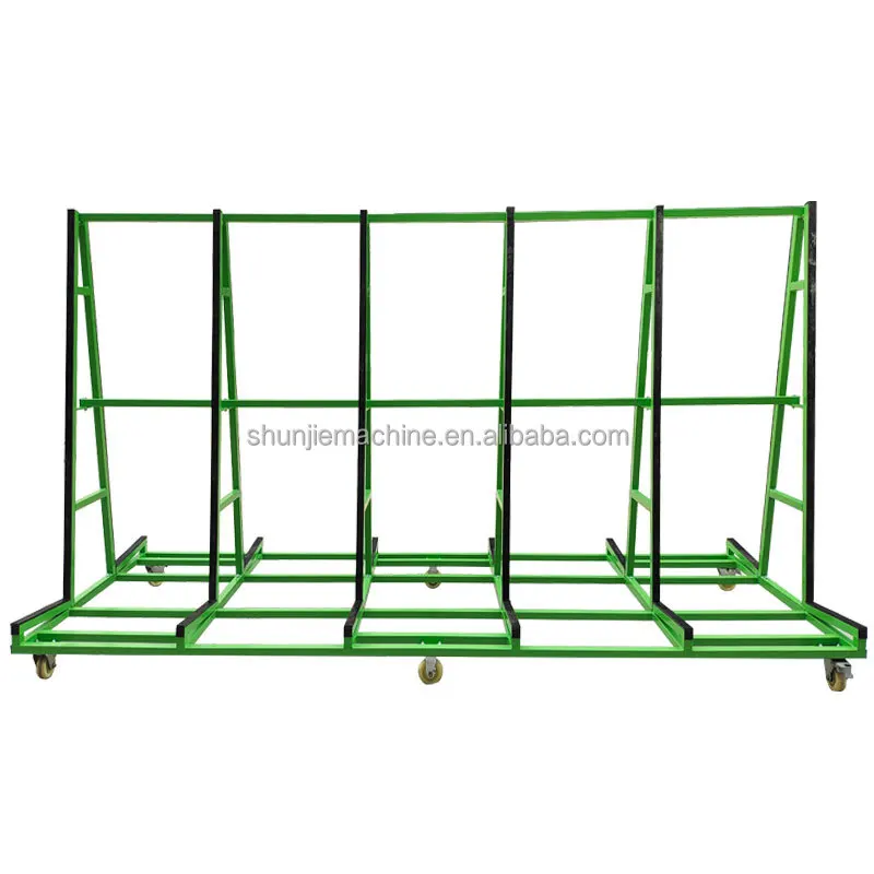 1500kg 4 Meters A Frame Glass Transportation Rack With 6 Wheels