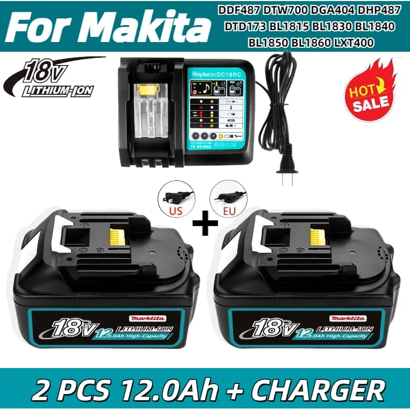 

NEW Original18V battery 6Ah/8Ah/12Ah suitable for Makita BL1840 BL1830B BL1850B BL1850 BL1860 BL1815 Replacement Lithium Battery