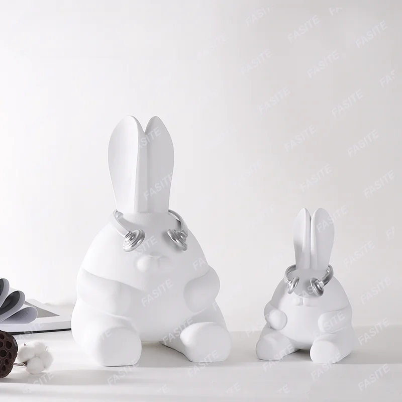 

Simple Modern Cartoon Animal Rabbit Resin Decoration Hotel Clubhouse Sales Office Model Room Decoration