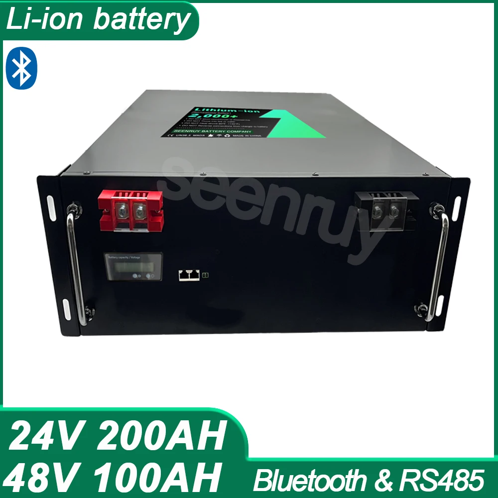 24V 200Ah 48V 100AH Li-ion With Charger Lithium polymer Battery Bluetooth APP BMS RS485 For UPS Inverter Solar Energy Storage