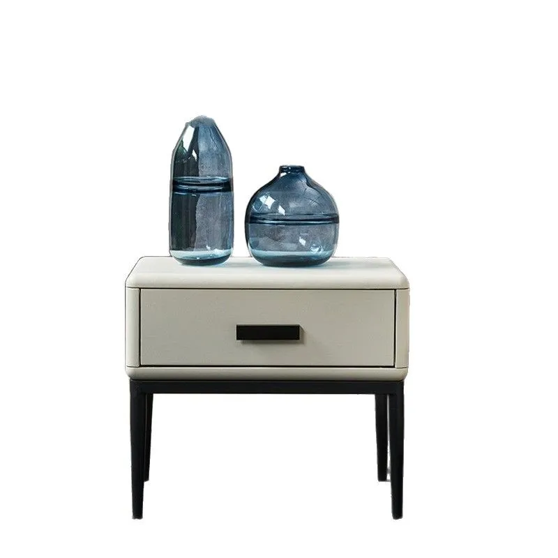 

Bedside table, modern, simple, light luxury, solid wood, leather