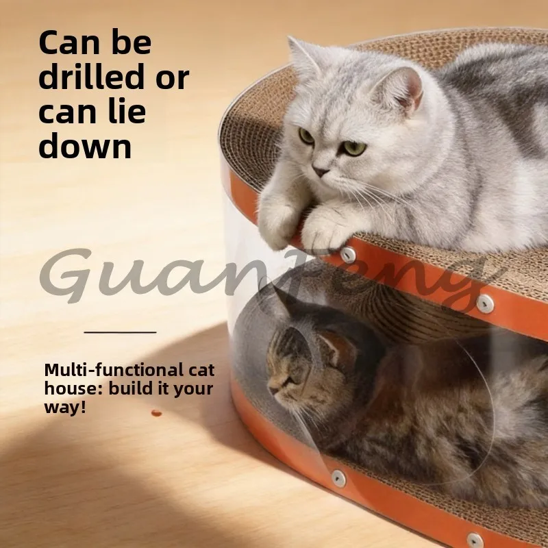 Cat scratching board multi-function channel integrated nest