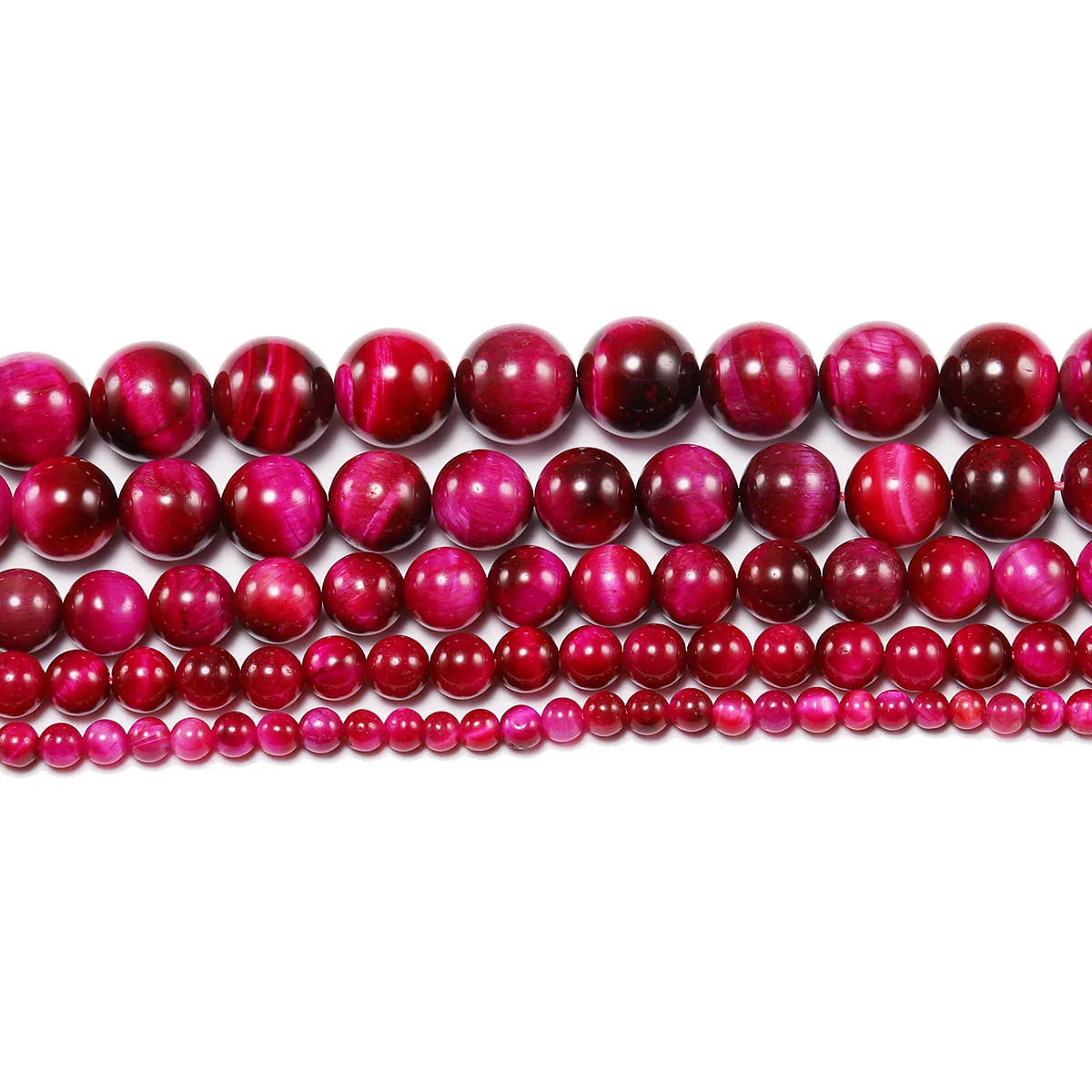 48Pcs Natural Rose Red Tiger Eye Stone DIY Jewelry Accessories Crystal Beads Semi Fashionable Versatile Finished Beads Wholesale