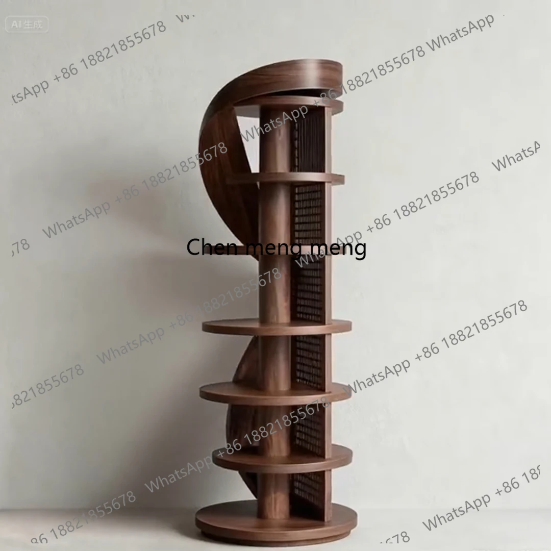 

Black Walnut Curio Cabinet New Chinese Style Solid Wood Bookshelf Home Bookcase Living Room Floor-standing Storage Rack